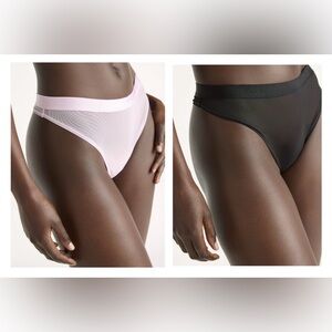 NWT - Space and Mesh Thong Panties, 2-Pack